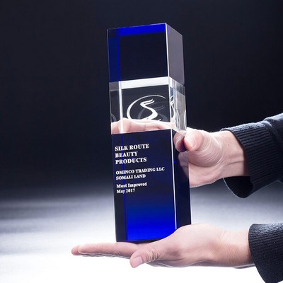 Blue Morena Award (2.4" x 2.4" x 7.9")