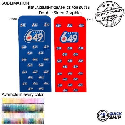 48 Hr Quick Ship - Replacement Full Color Graphics Double Sided for 3'W x 90"H EuroFit Banner