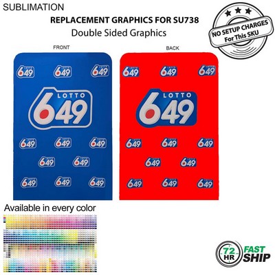 72 Hr Fast Ship - Replacement Full Color Graphics Double Sided for 5'W x 90"H EuroFit Banner