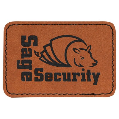 3"x2" Rectangle Patches, Rawhide Laserable Leatherette