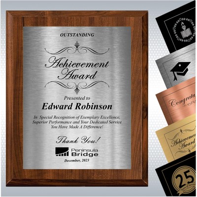 7" x 9" Cherry Finish Wood Excellence Plaque , Employee Recognition Gift Award