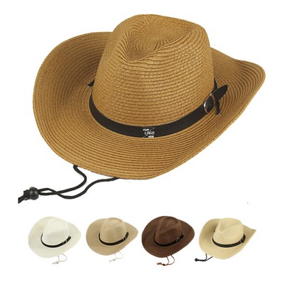 Straw Cowboy Hat w/Customizable Band