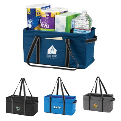 Jumbo Utility Tote Bag - Shopping-Grocery-Organizer (4 Solid Colors)
