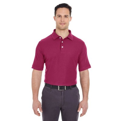 UltraClub Men's Platinum Honeycomb Piqué Polo