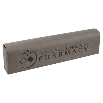 9.75" x 2.5" Gray Leatherette Pill Box