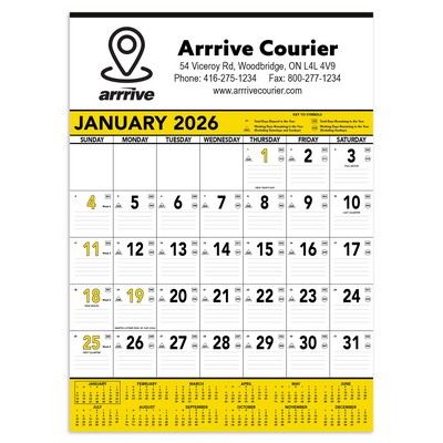 Commercial Contractor Calendar: Yellow & Black 2026