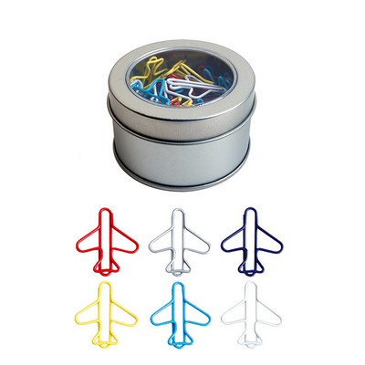 Metal Aluminum Round Tin Airplane Paper Clips