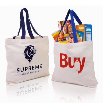 8 Oz Cotton Tote Bag with Contrast Handles