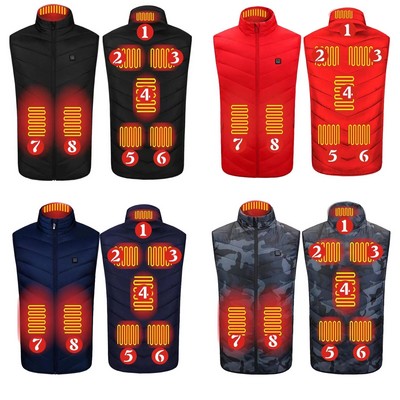 8 Heating Areas Warming Heated Unisex Vest