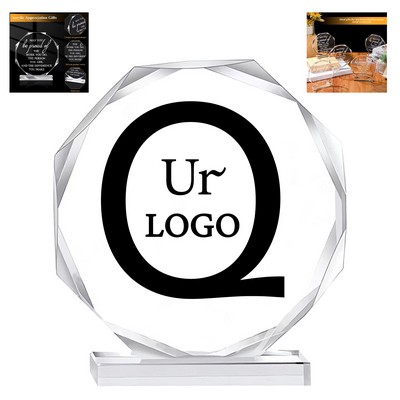 Octagon Acrylic Award 5 Inch High