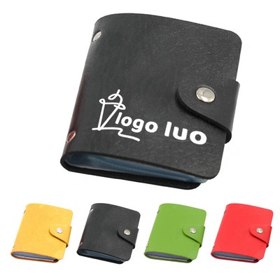 12-Slot Colorful PU Card Holder