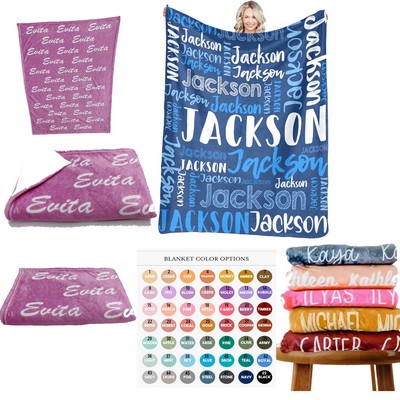 Easy To Carry Named Soft Fleece Flannel Blanket