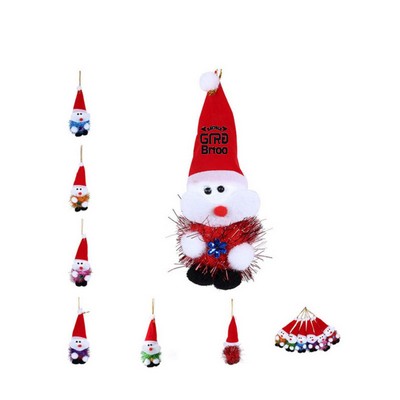 4" Plush Christmas Santa Claus Keychain Pendant