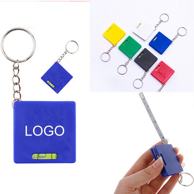 Mini Measuring Tape Keychain With Level