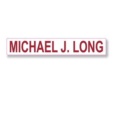 Decal on White Vinyl Material - (2"x8"). Full Color, Low Minimum!