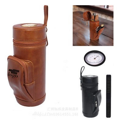 Vintage Leather Cigar Humidor