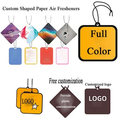 Custom Size/Shape Full Color Cotton Paper Car Air Fresheners
