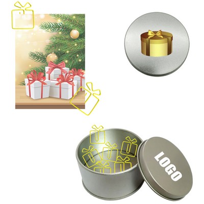 Gift Box Shaped Paper Clips with Tin Box