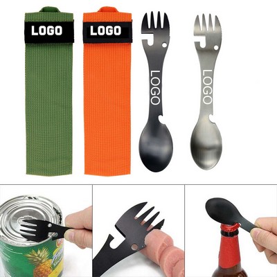 5" 1 Outdoor Stainless Steel Utility Camping Spoon And Spork