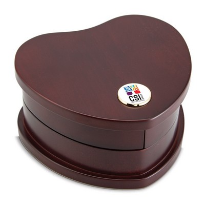 Heart Shaped Jewelry Box W/ Color Medallion