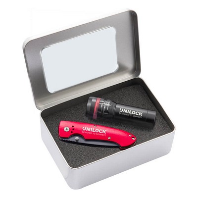 Gift Set With Fl24 Red Zoom Cree Light & Tk305 Lock Back Knife