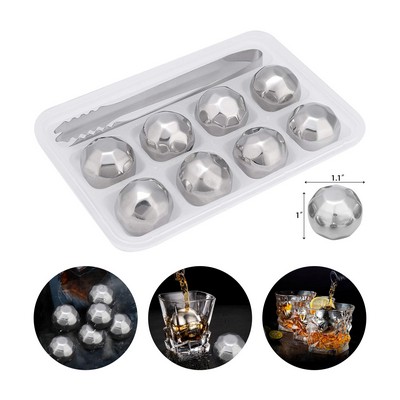 Whiskey Stones Reusable Stainless Steel Chilling with Tong