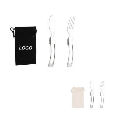 2 In 1 Stainless Steels Cutlery Pouch Sets