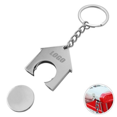 Portable House Trolley Locker Coin Keychain