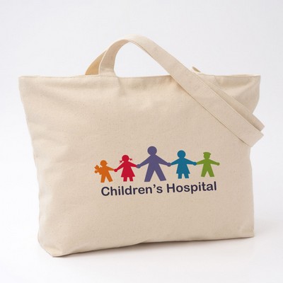 Full Color Zippered Cotton Canvas Tote 12 Oz