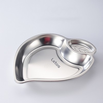 Stainless Steel Peach Heart Shaped Plate