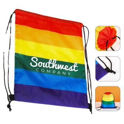 Rainbow Drawstring Backpack