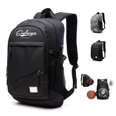 Basketball Backpack with Usb Charging Port and Earphone Hole