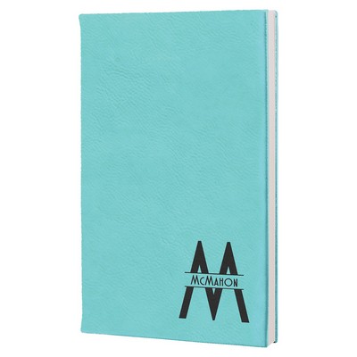 5.25" x 8.25" Teal Leatherette Journal with Lined Notepad