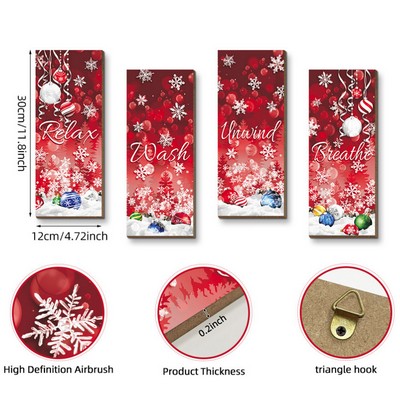 Set Of 4 Christmas Wall Hanging Decorations.
