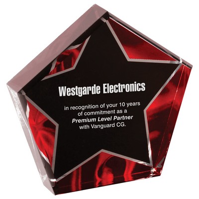 6" Star Red Velvet Acrylic