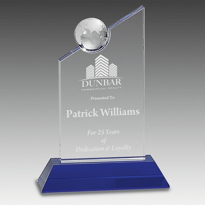 Crystal with Inset Crystal Globe and Base