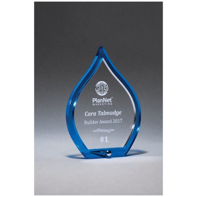 Blue Flame Acrylic with Post