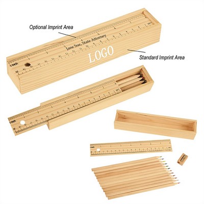 Colored Pencil And Ruler Box