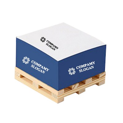 3 5/16" x 3 5/16" x 2 5/8" Post It Note Pad On Wood Pallet