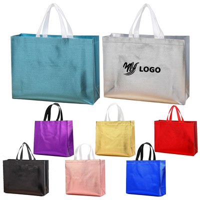 Luxury Shiny Metallic Laminated Non-Woven Gift Tote