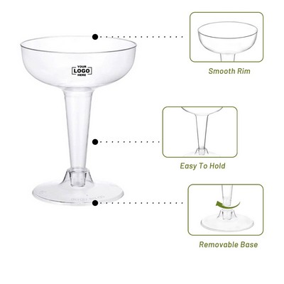 Single - Use Plastic Wine Glass with Large Round Opening