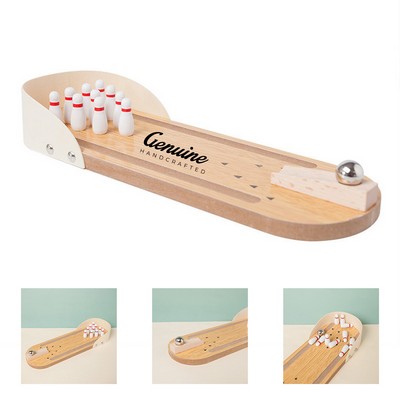 Mini Wooden Desktop Bowling Game Set