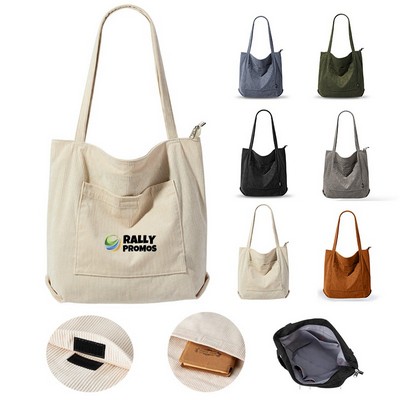 Women Corduroy Tote Large Shoulder Bags