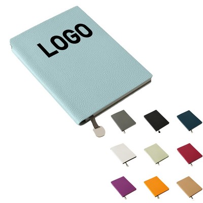 A5 Work Notepad Thick Litchi Leather Notebook