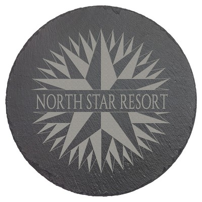 9 3/4" Round Slate Decor with Foam Pads