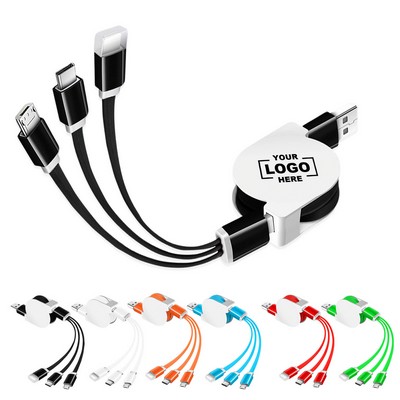 Three In One Telescopic Fast Charging Data Cable