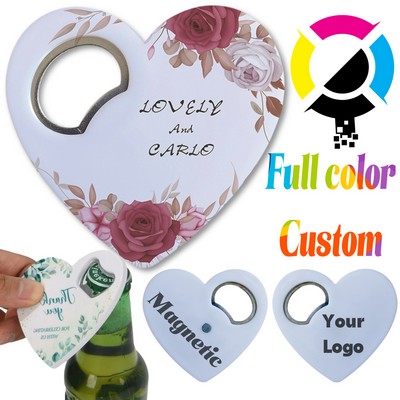 Custom Magnetic Heart Shape Bottle Opener Wedding Favor