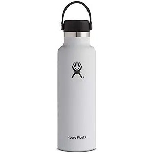 Hydro Flask Standard Mouth Bottle with Flex Cap in White, 21 oz