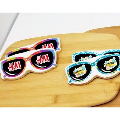 4" Sunglasses Shaped Logo Sugar Cookie