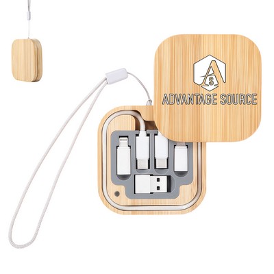 Eco-Friendly Bamboo 60W Fast Charging Cable Organizer Set